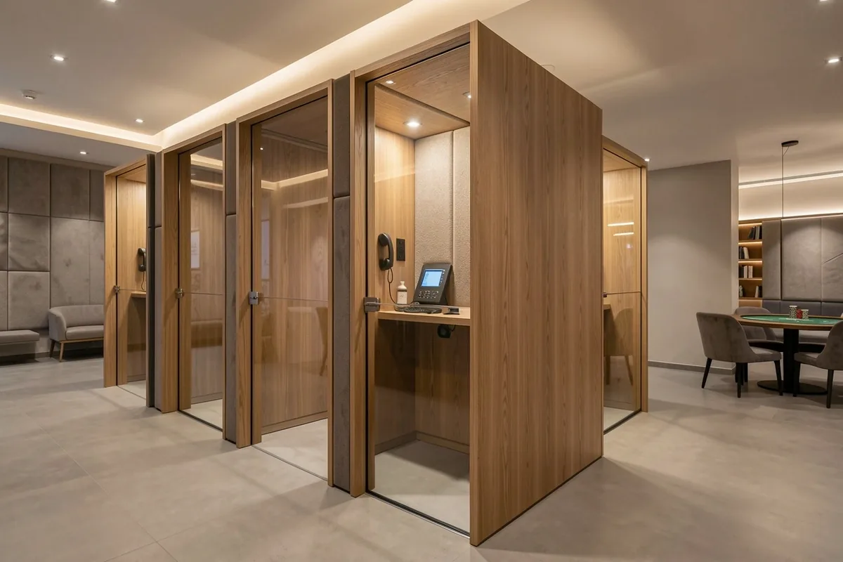 Postes de coworking feutrés au Salon Riivage